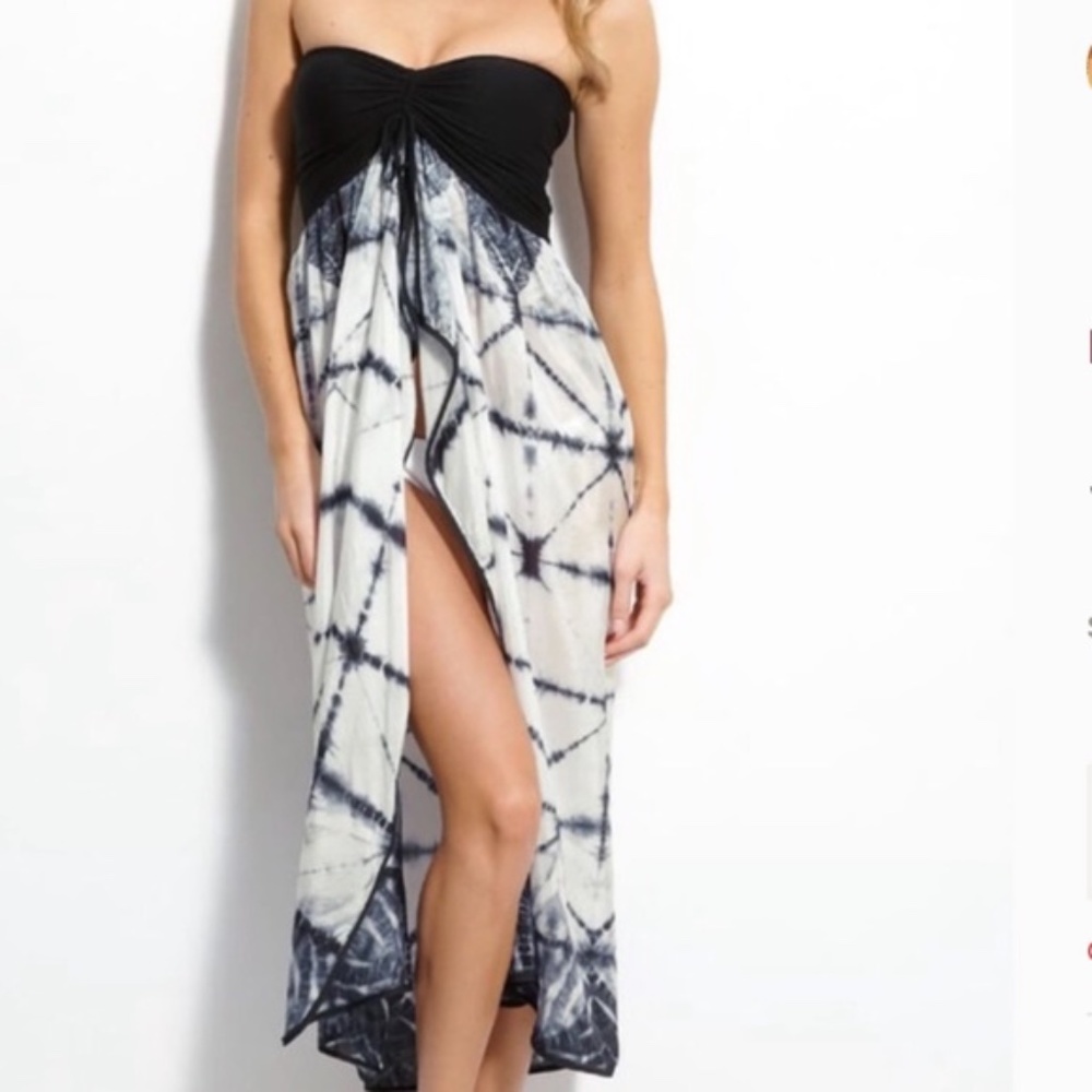 Strapless Tie Dye Beach Cover-Up Dress